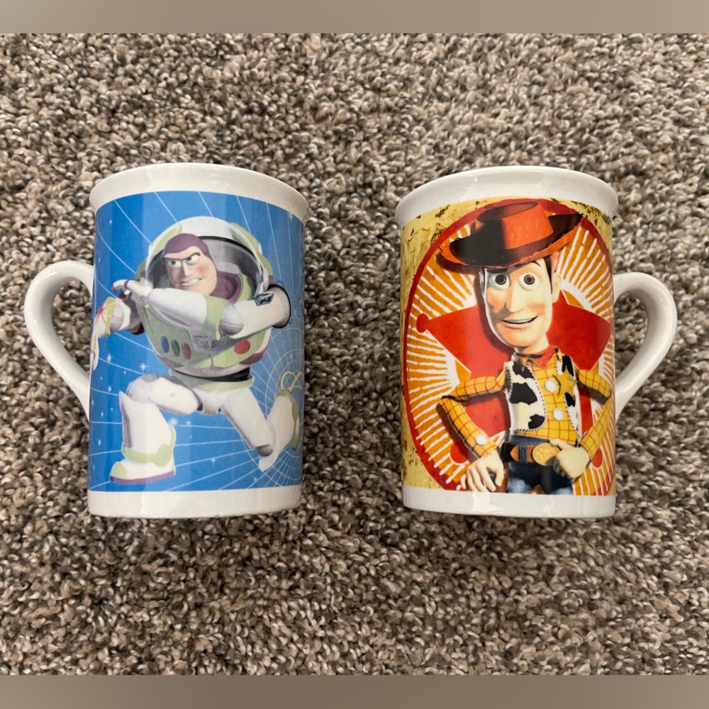 Disney Pixar Toy Story Sheriff Woody & Buzz Lightyear Coffee Mugs Set of 2